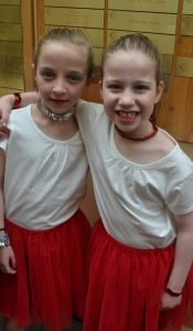 photo - The writer’s daughter, Maya Aginsky, left, with friend Tamar Berger, both in Grade 2 at RJDS