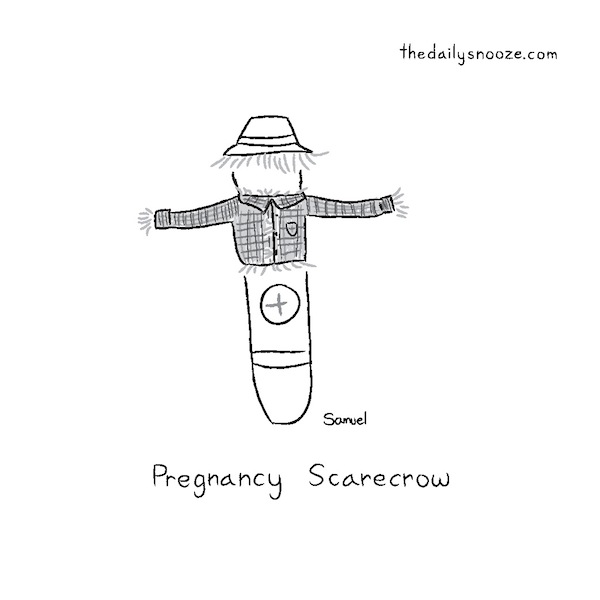cartoon - "Pregnancy Scarecrow," by Jacob Samuel