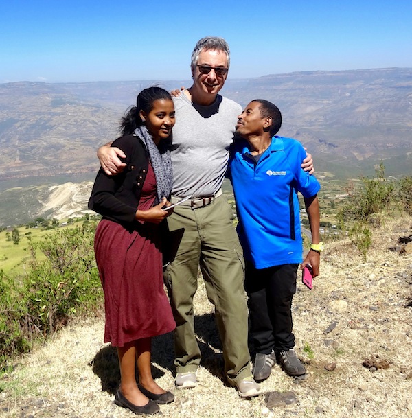 photo - Fantaye, Gary Segal and Tesfaye in 2015, on a return visit by Segal to Gojam, Ethiopia