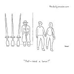 cartoon - "Psst - need a lance?", by Jacob Samuel