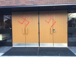 photo - The front doors to Ottawa’s Congregation Machzikei Hadas on Nov. 17