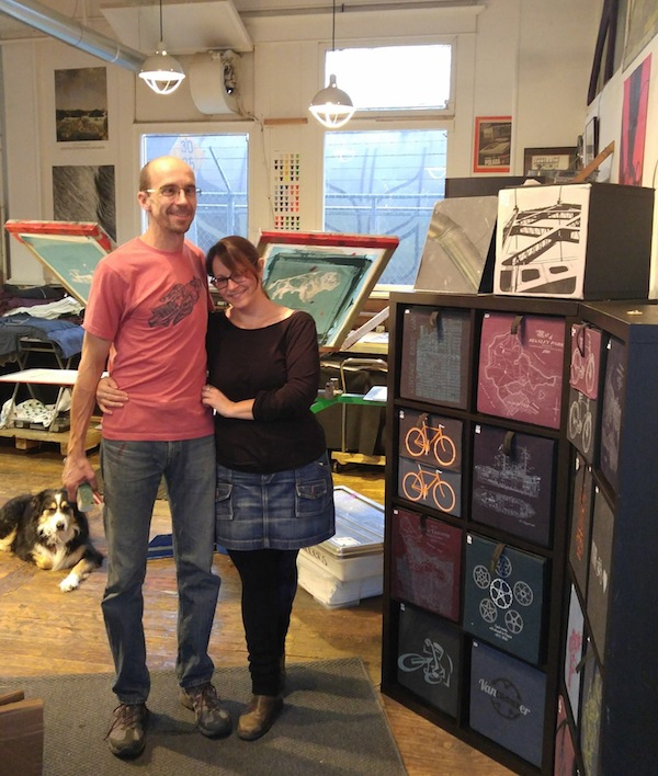 photo - Norbert Mantik and Rebekah McGurran of the Hive Printing