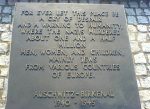 photo - Auschwitz-Birkenau memorial plaque