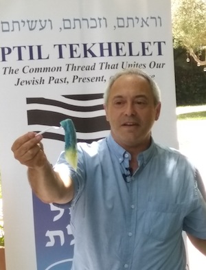 photo - Baruch Sterman of the Ptil Tekhelet foundation, and co-author of the book The Rarest Blue