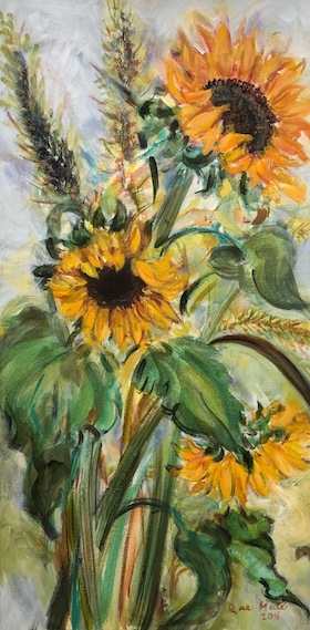 photo - One of the pieces she has donated is “Sunflowers”