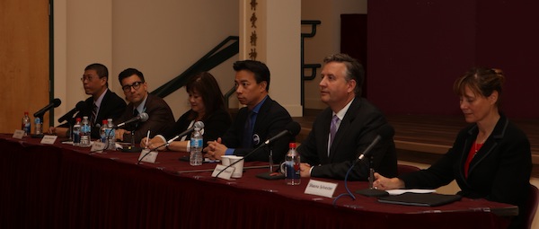 photo - Left to right are David Chen, Hector Bremner, Wai Young, Ken Sim, Kennedy Stewart and Shauna Sylvester