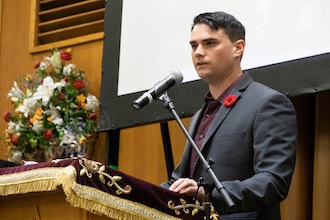 photo - Ben Shapiro responded to 22 questions at the Faigen Family Lecture on Oct. 30