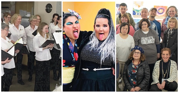 photos - Temple Sholom Sisterhood Choir, Netta Barzilai and Carmel Tanaka, Community Longing and Belonging artists