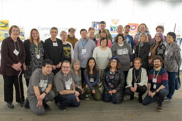 photo - Some of the artists on opening night of the group show Community Longing and Belonging, Jan. 15 at the Zack Gallery