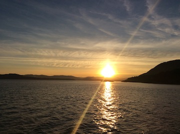 photo - The November sunset as seen from the ferry, en route home