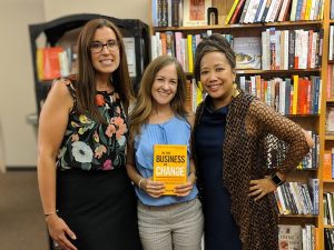 photo - Elisa Birnbaum, centre, with Laura Zumdahl of Bright Endeavors, left, and Maria Kim of Cara Chicago
