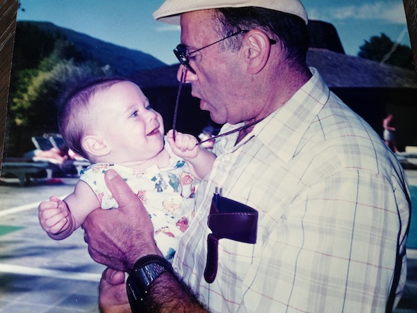 photo - The writer with her grandfather, George Wertman