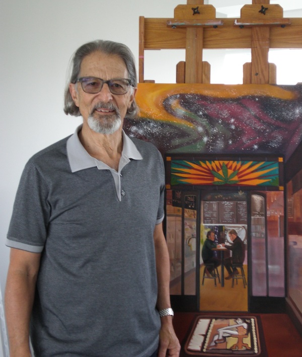 photo - Jack Rootman, in front of his painting “Homage to Degas”