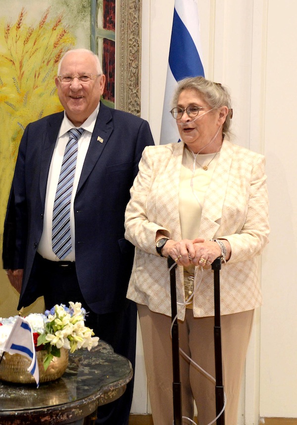 photo - Israeli President Reuven Rivlin and his wife, Nechama, in Jerusalem in May 2018