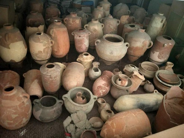 photo - Ceramic vats from the first millennium BCE that still contain purple colouring