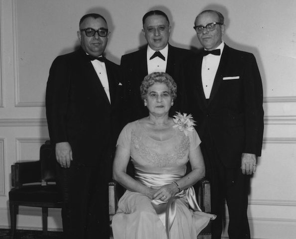 photo - Lil Shapiro with three unidentified men, at a Jewish National Fund event, 1960