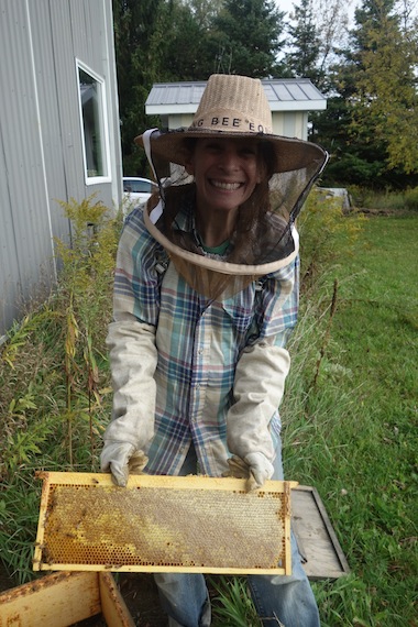 photo - Risa Alyson Cooper beekeeping. Shoresh’s Bela Farm, in Hillsburgh, Ont., is home to an apiary and bee sanctuary