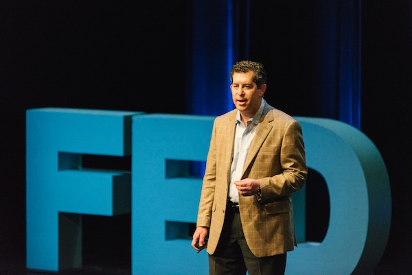 photo - Houston Rabbi Brian Strauss lost both his family home and his synagogue to Hurricane Harvey, but the story he brought to FEDtalks Sept. 9 was an uplifting one