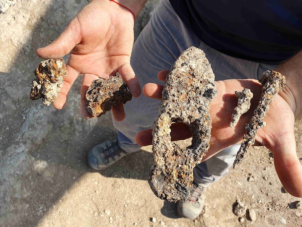 photo - A 1,400-year-old hammer and nails, found at the ancient city of Usha
