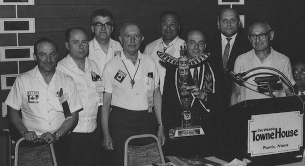 photo - Group of B’nai Brith delegates at a Phoenix convention, 1975. Dave Jackson is on the left and Harry Buller is fifth from the left