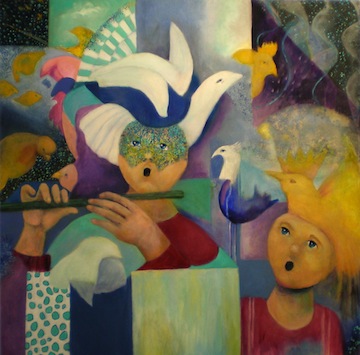 image - “Papageno” by Janet Strayer, whose exhibit at the Zack Gallery runs until Jan. 5