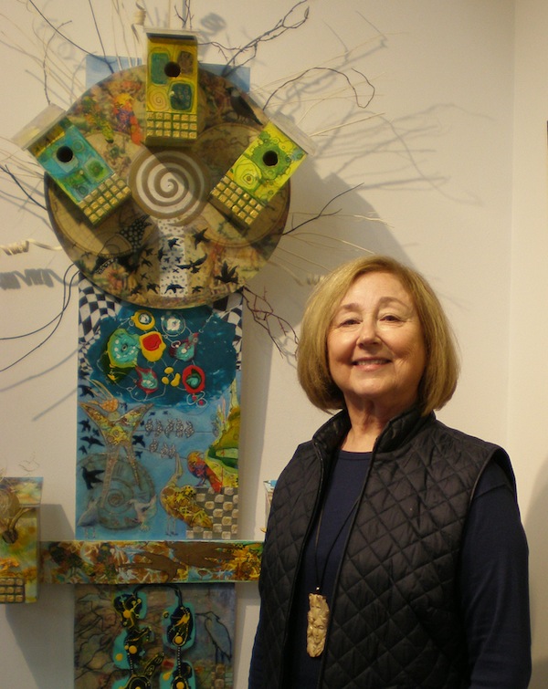 photo - Janet Strayer at the opening of her solo exhibit, Wings of Imagination, on Nov. 28 at the Zack Gallery