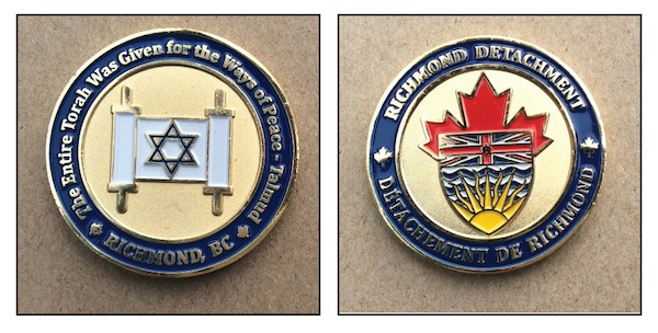 photos - The Jewish challenge coin was designed by Sgt. Kevin Krieger and Rabbi Adam Rubin