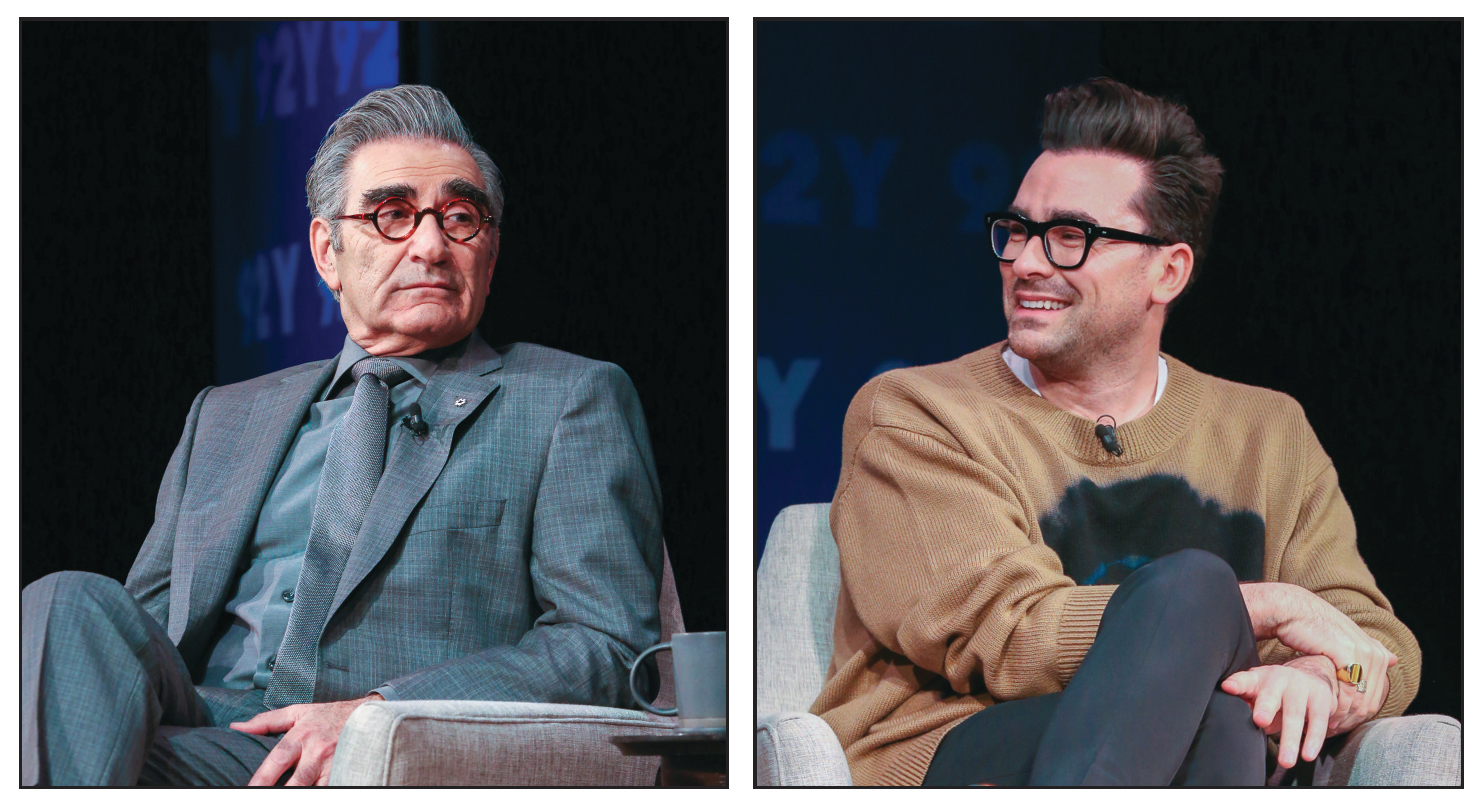 photos - Co-creators Eugene Levy, left, and son Daniel Levy were among the Schitt’s Creek panelists at the 92nd Street Y in New York City on Jan. 17