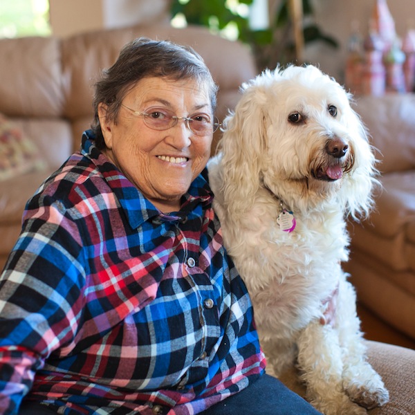 photo - Ruth Simkin with her dog, Kelly