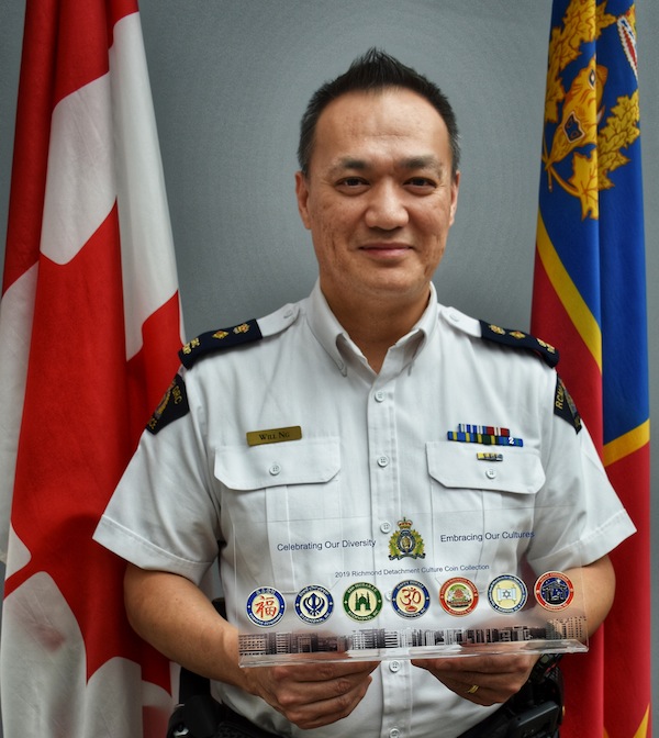 photo - Last year, Richmond RCMP Superintendent Will Ng came up with the idea of creating a challenge coin unique to each of seven communities in Richmond