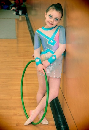 photo - Belle David at her first rhythmic gymnastics competition, at age 6