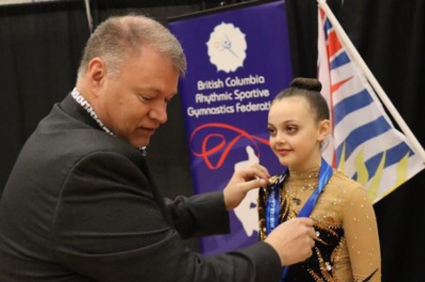 photo - At the B.C. Winter Games in Fort St. John last month, Belle David received a silver medal for her ball routine and placed fourth all around
