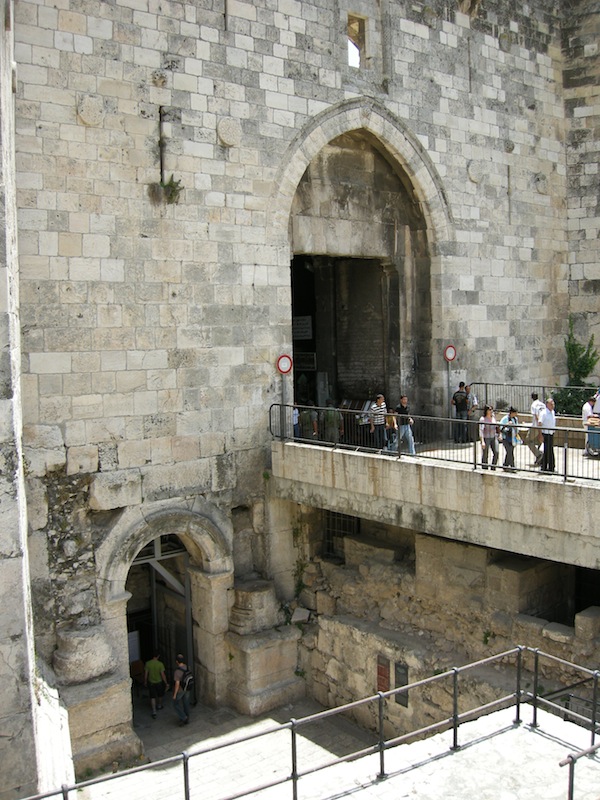 photo - Damascus Gate today and, below it, the Aelia Capitolina arch leading to the Roman Plaza