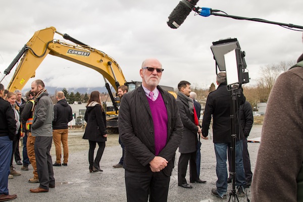 photo - Michael Geller at the groundbreaking of ConWest’s IRONWORKS development in 2017