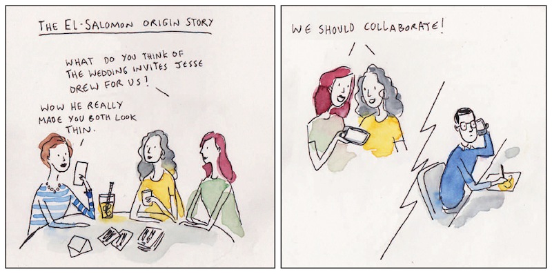 illustrations - The El-Salomons have their own cartoon. (Illustrations by Jesse Brown)