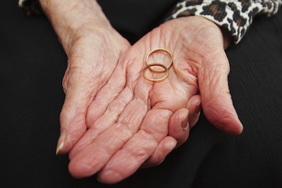 photo - Margaret Newman Kaufman displays her wedding rings