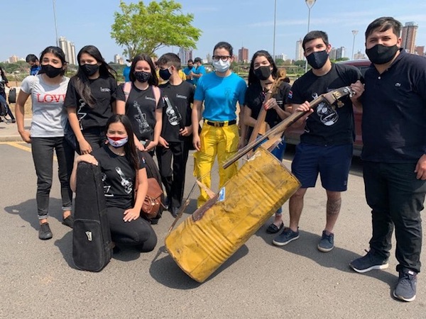 photo - Members of the Recycled Orchestra of Cateura, Paraguay, are among those helping provide relief services during COVID-19 and after a devastating fire