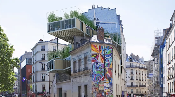 photo - In his December presentation, Michael Geller showed this photo of a building in Paris, where modular housing was added atop an existing apartment building to provide more units