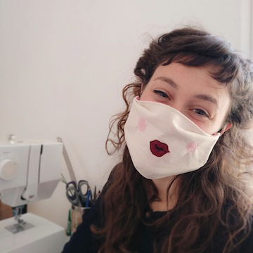 photo - Another Stitches by Orli mask, also modeled by the designer Orli Fields