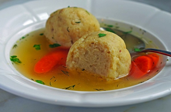 photo - Chicken soup with matzah balls is a staple of the Ashkenazi Passover seder; for meat-eaters, at least