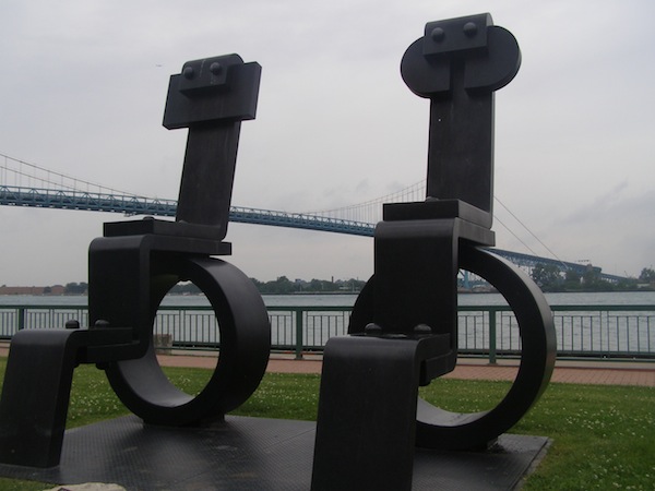 photo - Sorel Etrog’s sculpture in Odette Sculpture Park, in Windsor, Ont. Etrog was one of four artists featured in Prof. Jennifer Eiserman’s March 7 lecture, Is There Such a Thing as Canadian Jewish Art?