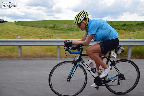 photo - Leah Goldstein during the Race Across America