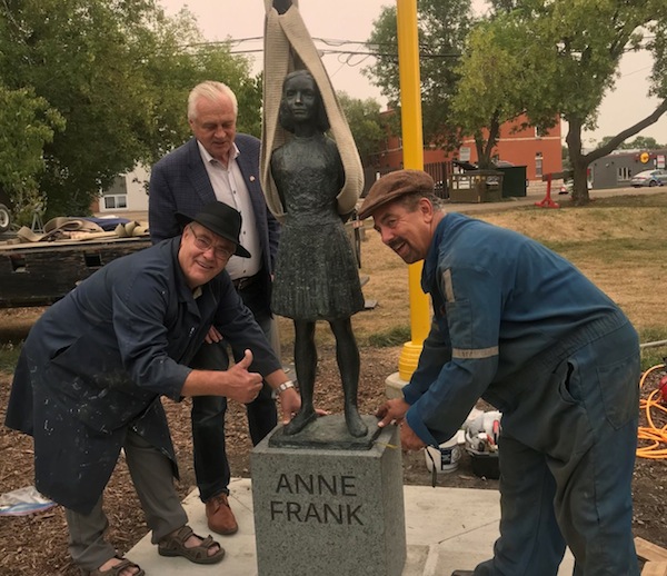 photo - Officials in Edmonton unveil the first sculpture of Anne Frank in Canada