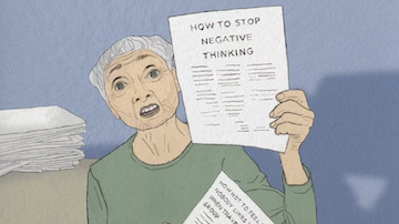 screenshot - Hinda Avery’s cartoon strip has been transformed into film about an “‘old, neurotic Jewish woman’ who wants to be an old, famous painter, but is hampered by her own demons”