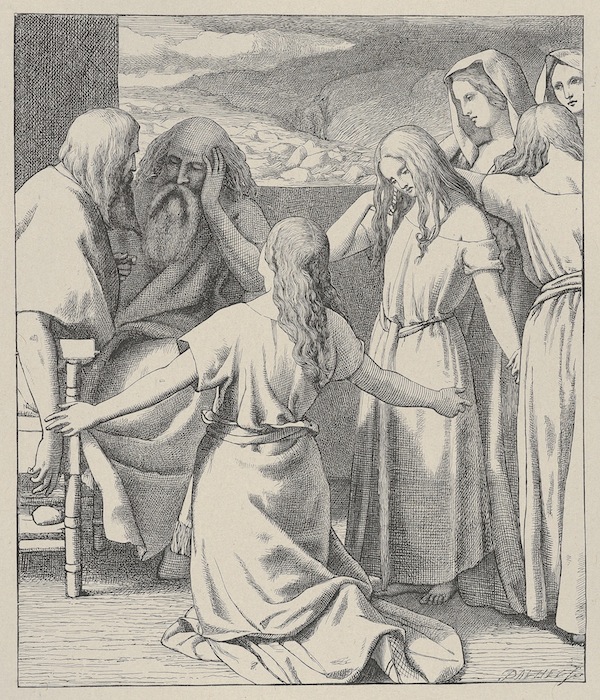 image - The Daughters of Zelophehad by artist Frederick Richard Pickersgill, engraver Dalziel Brothers, 1865-1881