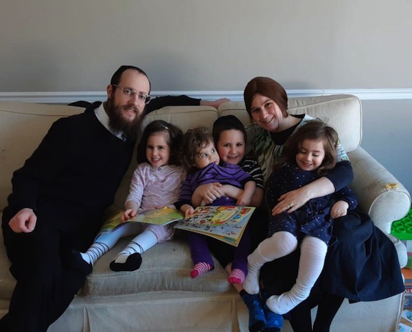 photo - Rabbi Chanan and Tuba Chernitsky and their family before the couple had another baby this past spring