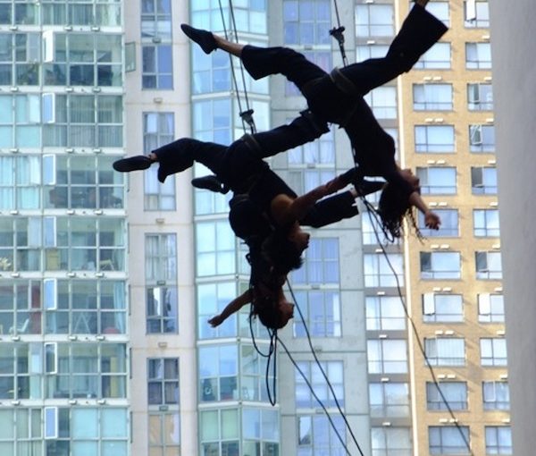 photo - Highlights of the Scotiabank Dance Centre’s 20th anniversary celebration include a performance on the outside wall of the building by aerial dance company Aeriosa
