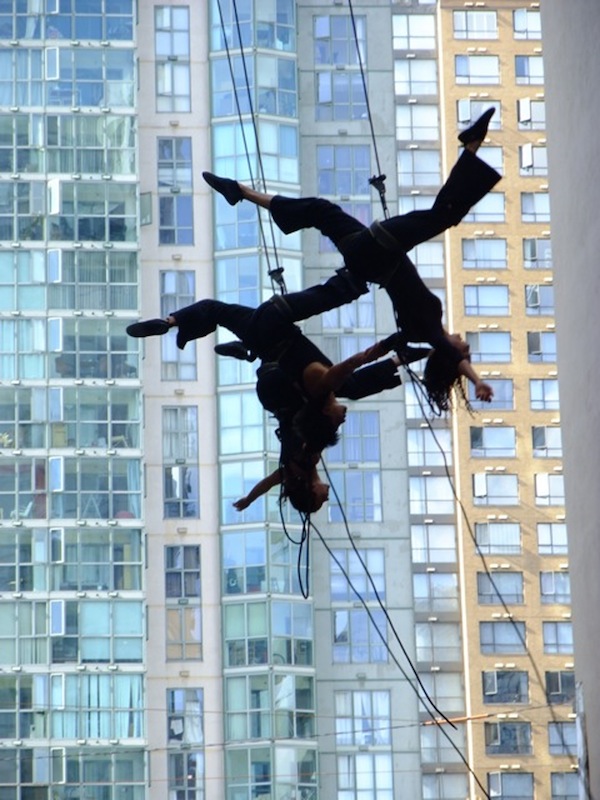 photo - Highlights of the Scotiabank Dance Centre’s 20th anniversary celebration include a performance on the outside wall of the building by aerial dance company Aeriosa