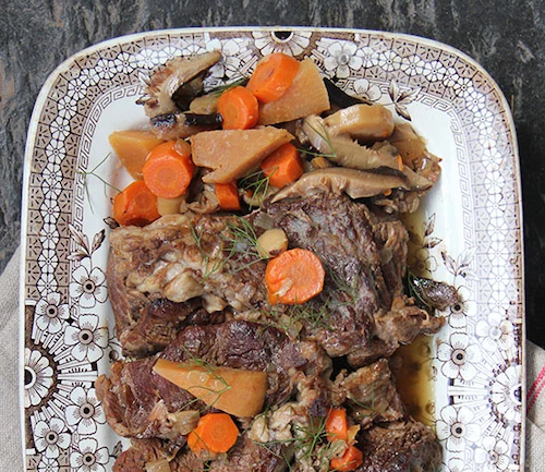 photo - Ian Knauer’s Beer-Braised Brisket with Root Vegetables