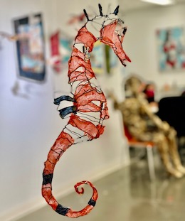 photo - One of the many creatures sculpted by Tanya Bub, whose works on on display display at the Art @ Bentall Gallery